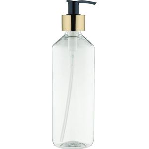 Lege Plastic Fles 500 ml PET - Transparant - met gouden pomp - set van 10 stuks - navulbaar - leeg