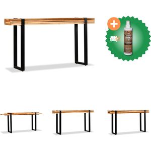 vidaXL Wandtafel verstelbaar massief gerecycled hout - Tafel - Inclusief Houtreiniger en verfrisser