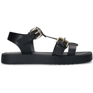 Sacha - Dames - Zwarte chunky sandalen met buckles - Maat 41