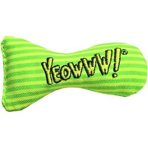 Yeowww! Stinkies Sardientje - Groen met strepen - 7.5 cm - Catnip Kattenkruid ( Kattenspeeltjes )