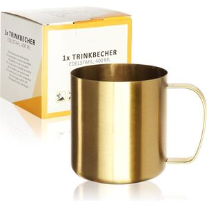 Roestvrijstalen drinkbeker goud - Mok van hoge kwaliteit - Kampeermok - Onbreekbaar en BPA-vrij (1 stuk - goud)