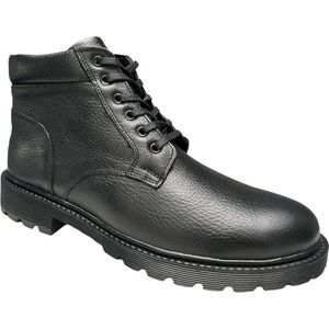 Heren Schoenen- Warme Schoenen- Winterboots met binnenvoering- Mannen laarzen- Veterboots 1045- Leer- Zwart- Maat 42