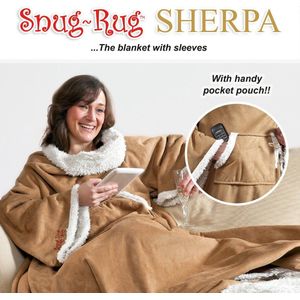 Snug Rug Sherpa - Plaid - Extra Dik - Bruin - Faux Suede - Premium Throw Deken - TV Deken - Knuffeldeken - Woondeken - Fleece Deken