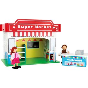 Speelhuis Supermarkt met Accessoires - Houten Speelgoed Vanaf 3 Jaar
