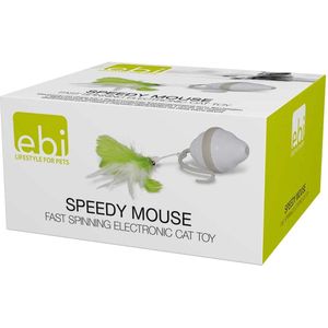 Ebi - Speelgoed Voor Dieren - Kat - Speedy Mouse 13,5x12,5x6,8cm Wit/groen - 1st