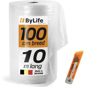 ByLife® Noppenfolie - Ideaal om breekbare spullen te verpakken - Bubbeltjesplastic - Luchtkussenfolie - Effectief voor verpakkingsmaterialen - Verpakkingsfolie - 100 cm x 10 m x 80 MY