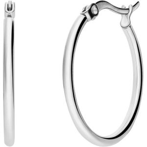 Lucardi Dames Stalen oorringen 45mm - Oorbellen - Staal - Zilver