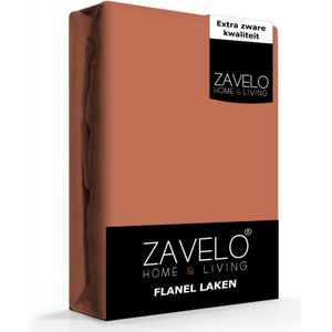 Zavelo Deluxe Flanel Laken Brique - 1-persoons (150x260 cm) - 100% katoen - Extra Dik - Zware Kwaliteit - Hotelkwaliteit