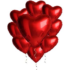 Valentijn Decoratie Hartjes Folieballon Valentijn Versiering Helium Ballonnen Feestversiering Rood XL- 5 Stuks