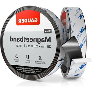 Zelfklevende Sterke Magneetband (30 mm x 1 m) - Voor Magneetstrip - Magneetrol metaalband