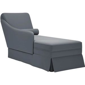 vidaXL Chaise longue met bolster donkergrijs Chaise Longue - Chaise Longues - Chaise Lounge Stoel - Chaise Lounge Fauteuil