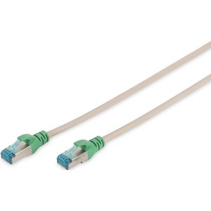 Digitus RJ45 (cross) Netwerkkabel Aansluitkabel CAT 5e F/UTP 3.00 m Grijs Verdraaide paren