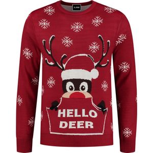 Foute Kersttrui Dames & Heren - Hello Deer - Kerstcadeau Volwassenen - Dames en Heren - Maat XXL