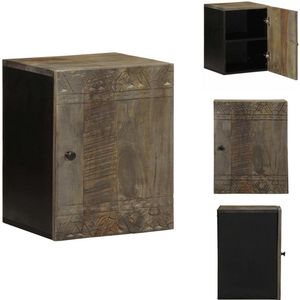 vidaXL Badkamer Wandkast - Badkamer Wandkasten - Badkamer Hangkast - Toilet Wandkast - Badkamerwandkast 38x33x48 cm massief mangohout