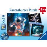 Ravensburger puzzel Space - Drie puzzels - 49 stukjes - kinderpuzzel