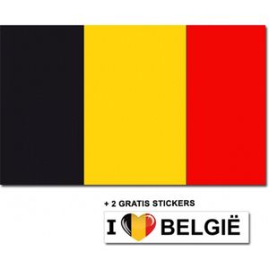 Belgische vlag + 2 gratis stickers