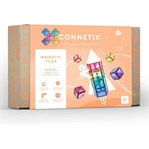 Connetix - Pastel Square 40 stuks - magnetisch constructiespeelgoed