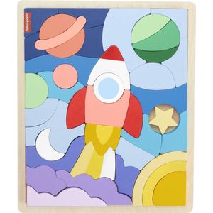 Fisher-Price Houten Ruimteblokkenpuzzel - Vormenpuzzel