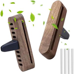 Auto-diffuser hout - 2 stuks - auto-luchtverfrisser met navulpads - aromatherapie etherische oliediffuser .