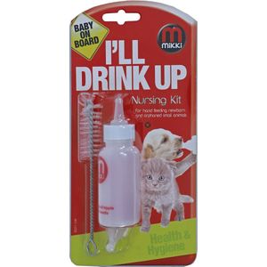 Mikki - Nursing kit - Puppy/Kitten Zuigfles - Drinkfles - Kleur: wit/transparant