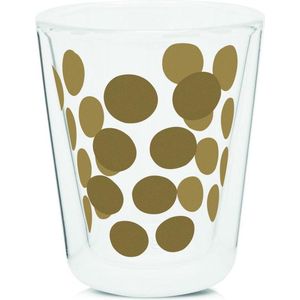 Zak!Designs Dotdot Koffiebeker - Dubbelwandig - 20 cl - Goud