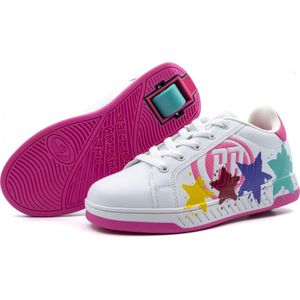 Breezy Rollers Kindersneakers met Wieltjes - Wit Roze