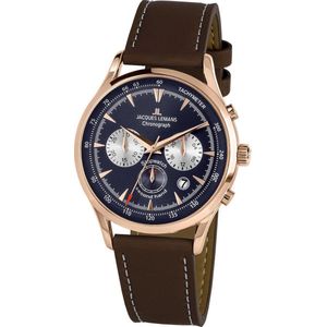 Jacques Lemans - 1-2068G - Polshorloge - Heren - Quartz - Chronograph - Retro Classic