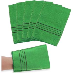 Trankielo - 5 Stuks Dubbelzijdige Koreaanse Exfoliërende Handschoenen voor het Verwijderen van Dode Huidcellen - Aziatische Scrub Washandjes - Douche Scrubber