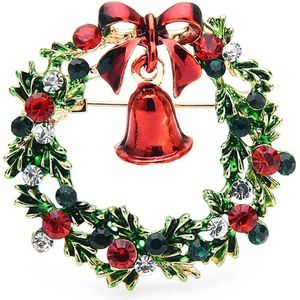 Broche 035 Kerst Krans met bel