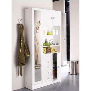 Kast MULIRAN met spiegel - Wit L 90 cm x H 179 cm x D 28 cm