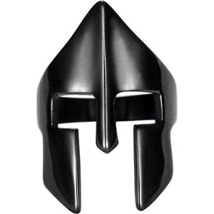 Herenring edelstaal Spartan Mask Black-21.5mm