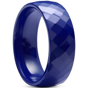 Blauwe Gefacetteerde Keramische Ring