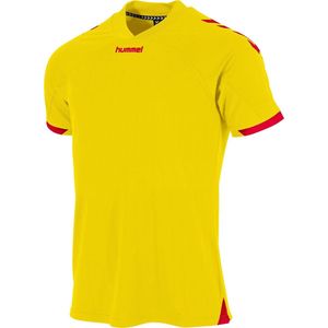 Hummel Fyn Shirt Korte Mouw Kinderen - Geel / Rood | Maat: 152