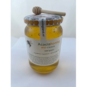 Honingland : Acaciahoning, Miel d'acacia, Acacia honey. 1000 gram