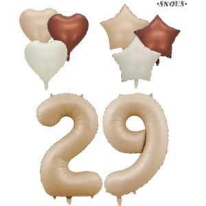 Snoes XXL Cijfer ballon 29 – Nude Kleur Satijn Caramel Nummerballon
