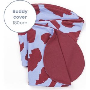 Doomoo Buddy Cover - Hoes voor Voedingskussen Buddy - Biologisch Katoen - 180 cm - Brushes Ruby