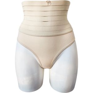 BamBella® 2 stuks - ondergoed - maat L - Sterk corrigerende Taille Korset onderbroek string bruin
