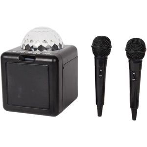 Karaokeset - Bluetooth en USB-C aansluiting -2 Microfoons met discoverlichting