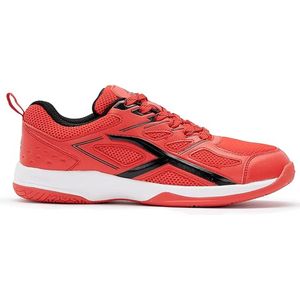 HUNDRED Xoom Non-Marking professionele badmintonschoenen voor heren (rood/zwart, maat: UK 3/US 4/EU 37) | Materiaal Bovenwerk: Polyester, Zool: Rubber | Geschikt voor indoor badminton/tennis/squash/tafeltennis