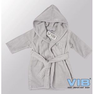 VIB® - Badjas Luxe Katoen - VIB (Grijs-Zilver) - Babykleertjes - Baby cadeau