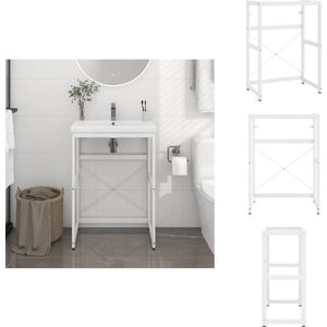 vidaXL Badkamermeubelframe - Badkamermeubelframes - Wastafelframe - Badkamer Frame - Wastafelframe 59x38x83 cm ijzer wit