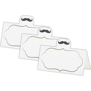 Givi Italia naamkaartjes/plaatskaartjes - bruiloft - wit - Mister - Mister thema - 50x stuks - 10 x 5 cm