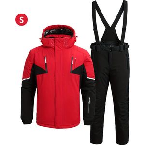 Livano Skipak - SkiBroek - Skijas - Ski Suit - Wintersport - Heren - 2-Delig - Rood - Warm - Maat S