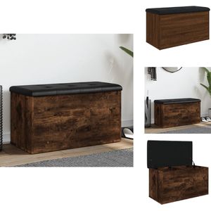 vidaXL Opbergbankje - Opbergbankjes - Schoenenbankje - Halbankje - Opbergbankje 82x42x45 cm bewerkt hout gerookt eikenkleurig