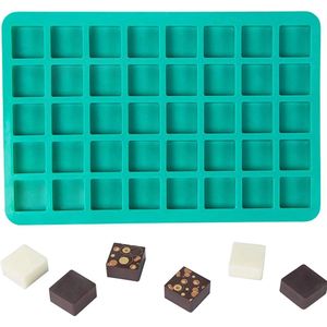 Chocoladevorm siliconen vierkante bakvorm bonbonvorm 40 siliconen vorm zeepvorm voor chocolade, snoep, ijsblokjes, rubbers, gelei, bonbons, karamel