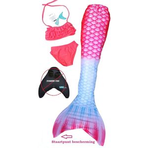 Zeemeermin staart los| Mermaid staart met bikiniset | Pastel | maat 110 | Zonder monovin geleverd | Nieuw model 2024!