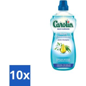 Carolin - Allesreiniger - Essentiële Oliën van Jasmijn en Eucalyptus - 1 L - Bulkverpakking - 10 stuks