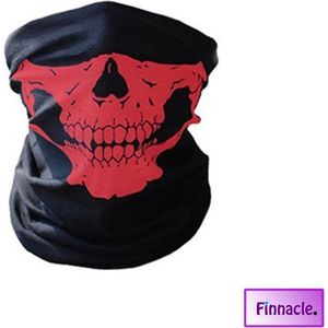 Finnacle - Balaclava Gezicht Shield Tactische Masker Rood 3D Schedel Sport Nek Warm Motor Masker Volgelaatsmasker Winddicht face shield spatmasker gezichtscherm Motorfiets Mondkap Ski Outdoor Sport