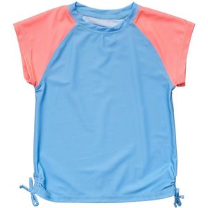 Snapper Rock - UV Rash top voor meisjes - Korte mouw - Cornflower Peach - Blauw/Roze - maat 14 (149-155cm)