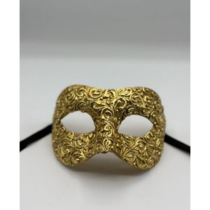 Venetiaans masker goud voor volwassenen, handgemaakt - Luxe gala masker goud- Venetiaans masker heren.
